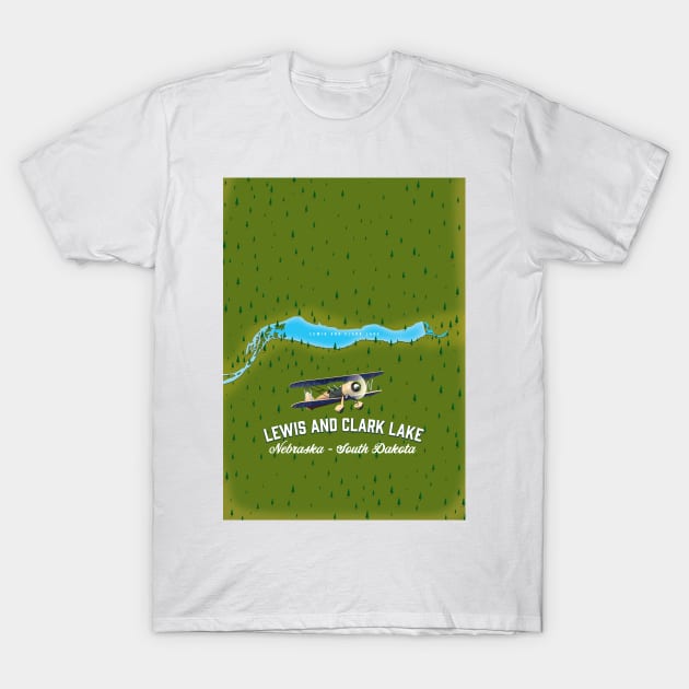 Lewis and Clark Lake map T-Shirt by nickemporium1